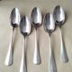 Set of 5 silver-plated metal soup spoons, Uniplat model