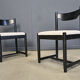 Vintage black wooden dining chairs, 1970s