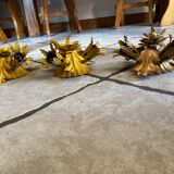 Wall lamp or ceiling lamp golden foliage Banci Firenze Hollywood Regency style