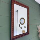 Ancient mirror in carved wood and mercury  48x63cm