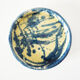 Trinket bowl vintage blue and yellow ceramic