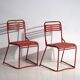 Antique red garden chairs (c.1920). Set of 4 pieces #37