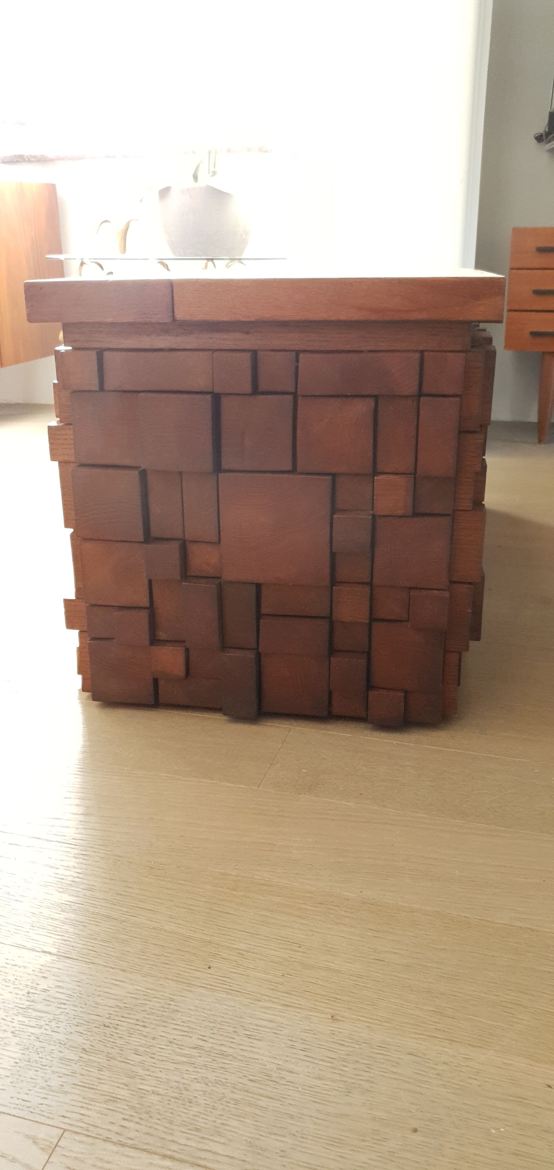 Solid oak bar chest paul evans style