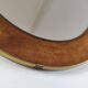 Vintage round mirror in brass and velvet