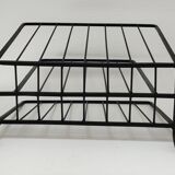 Modernist magazine holder black iron 60s