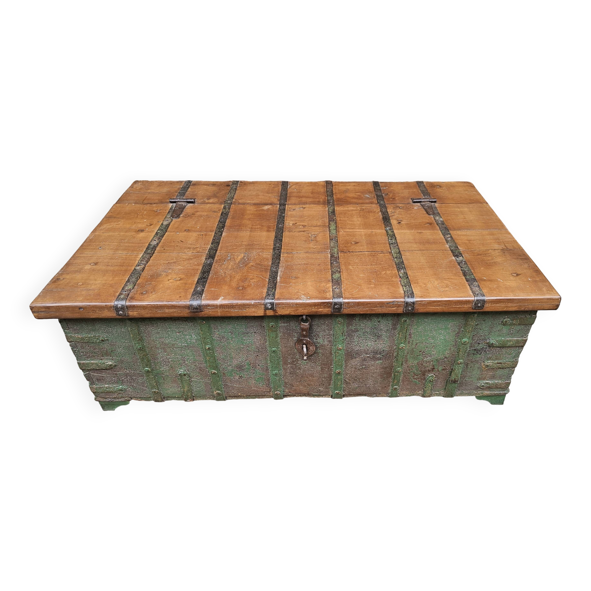 Old coffee table - Burmese teak chest