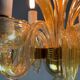 Venetian Murano glass chandelier sprinkled with gold, circa 1950
