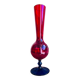 Red and blue blown glass soliflore vase - Murano style - 29 cm