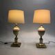 Paire de lampes de table en émail vintage - années 1970 Hollywood Regency rétro
