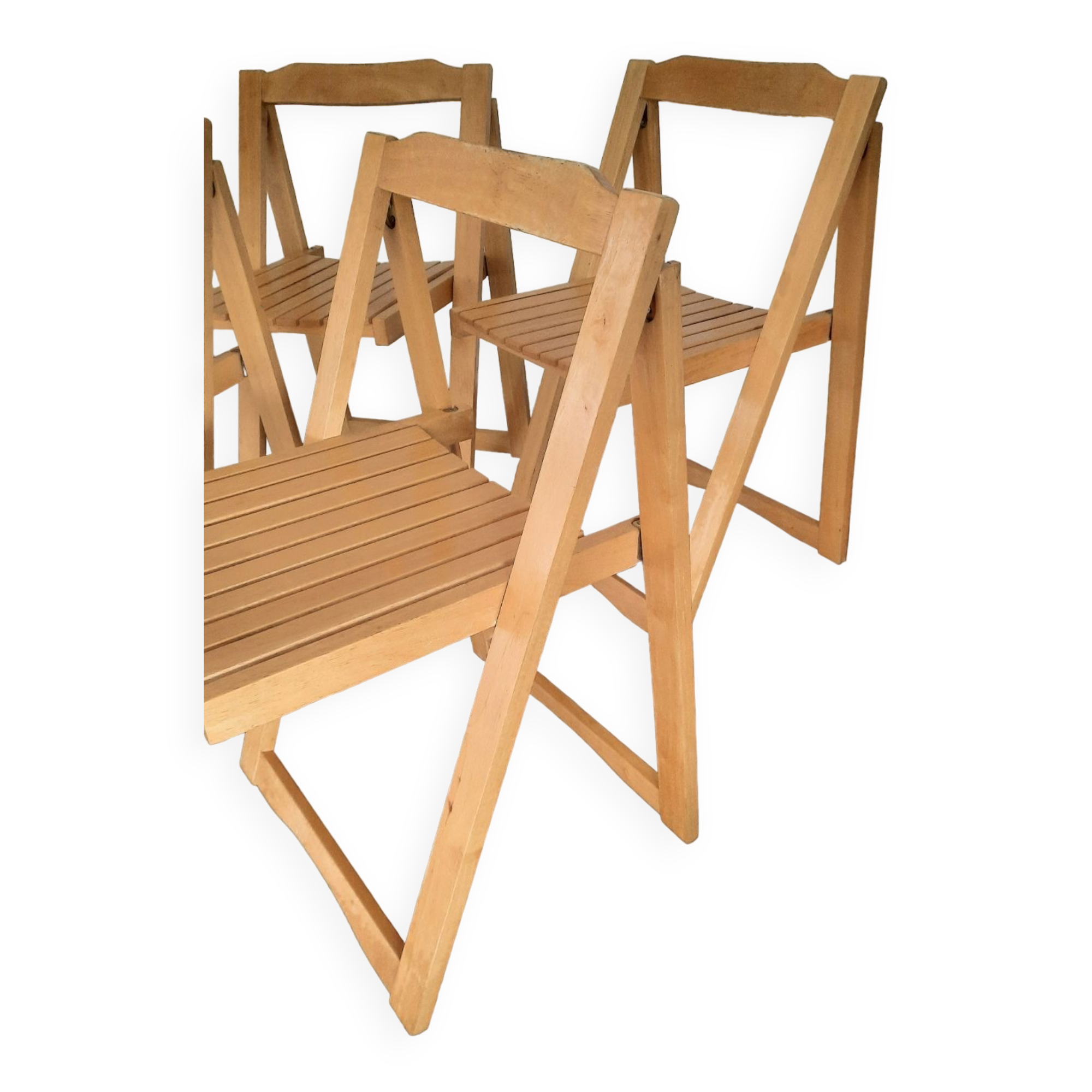 Vintage wood folding chairs