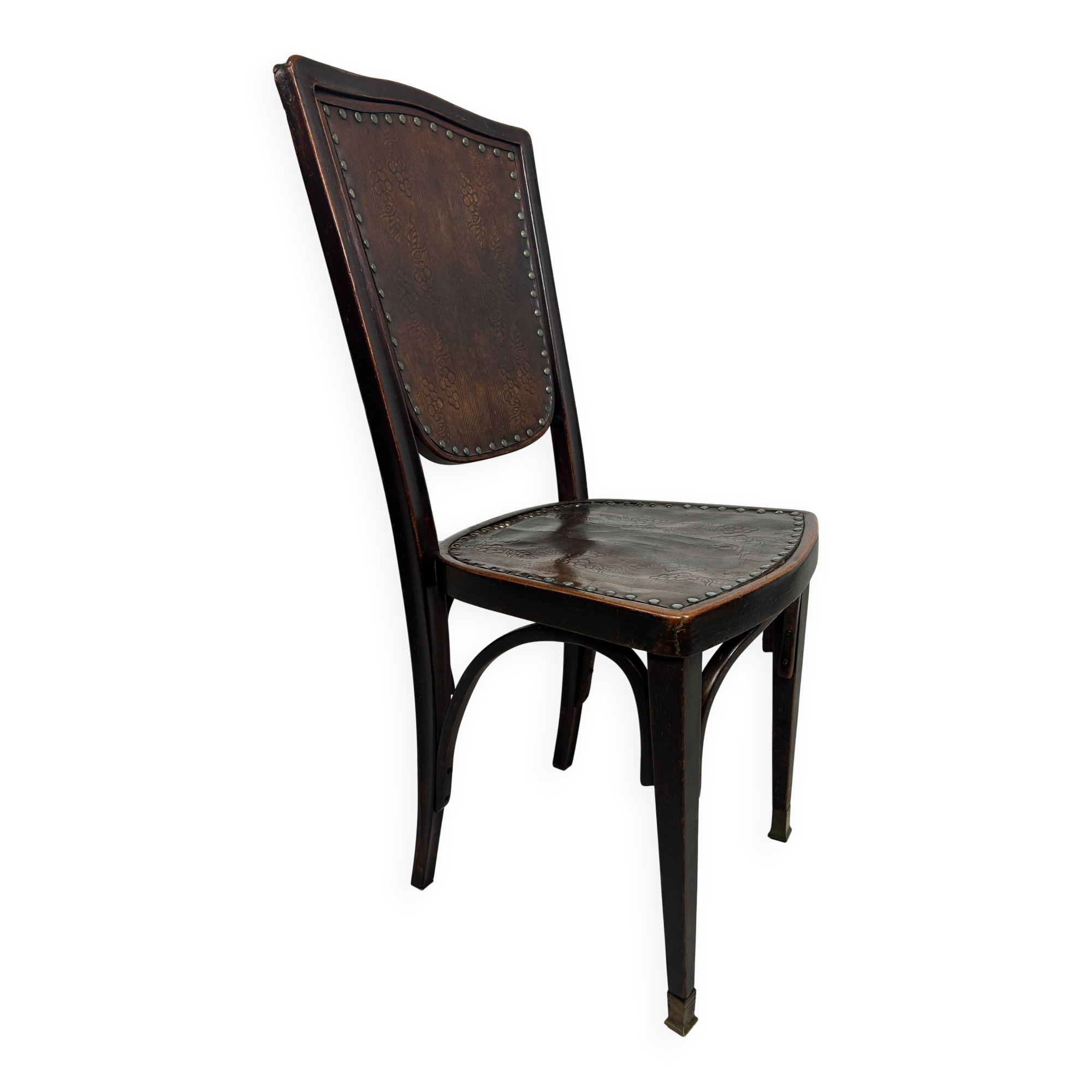 Jugendstil dining chair by Gustav Siegel for J&J Kohn