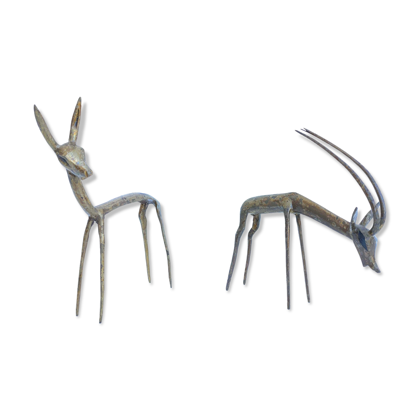 Brass gazelle couple