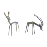 Brass gazelle couple
