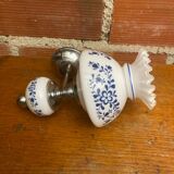 Antique Targetti Style SANKEY Wall Light Chrome Metal + Opaline Flower Decor