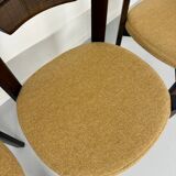 Set of 4 Girsberger Scandinavian style chairs from the 80s, vintage wood