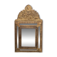 Antique Dutch Brass Ornate Repousse hanging Mirror Hall Cabinet
