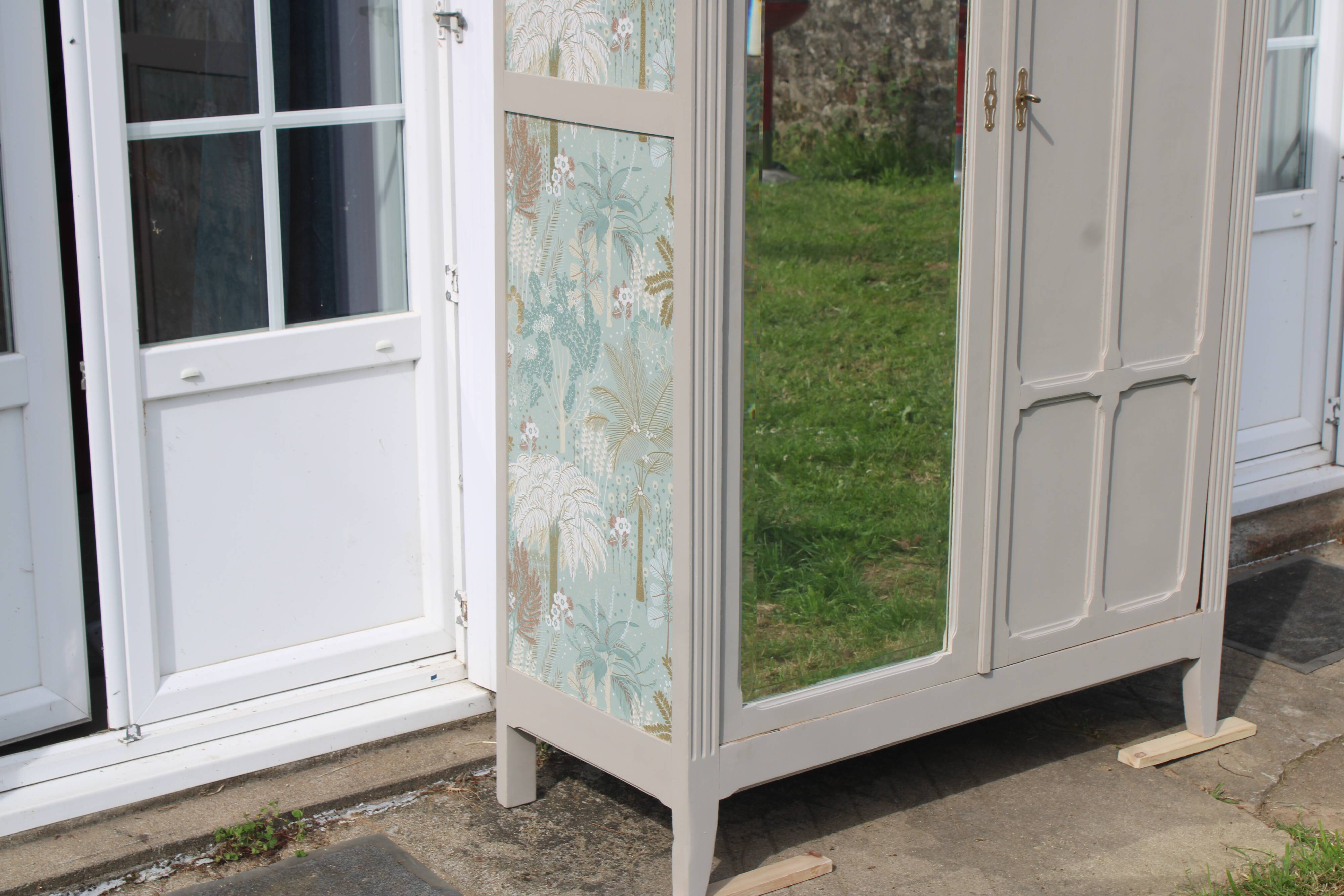 Vintage upholstered Parisian wardrobe