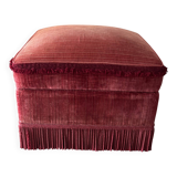 Vintage pouf in red fabric