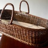 Large woven wicker bassinet