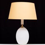Philips Milk Glass ribbed table lamp design Louis Kalff 1950s