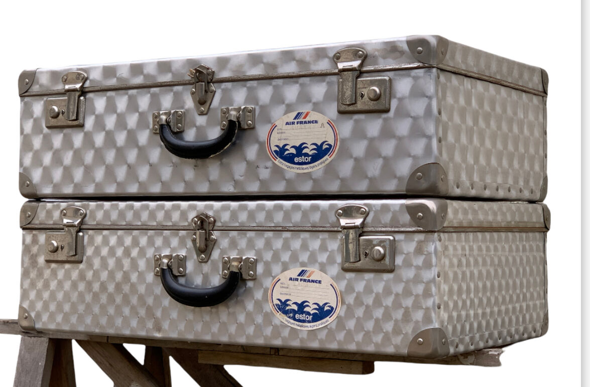 Vintage aluminum suitcases 1950