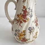 Pot à lait pichet en terre de fer polychrome "Louis VX" U&C Sarreguemines