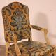 fauteuil sculpté rechampi de style louis XV -19° siècle