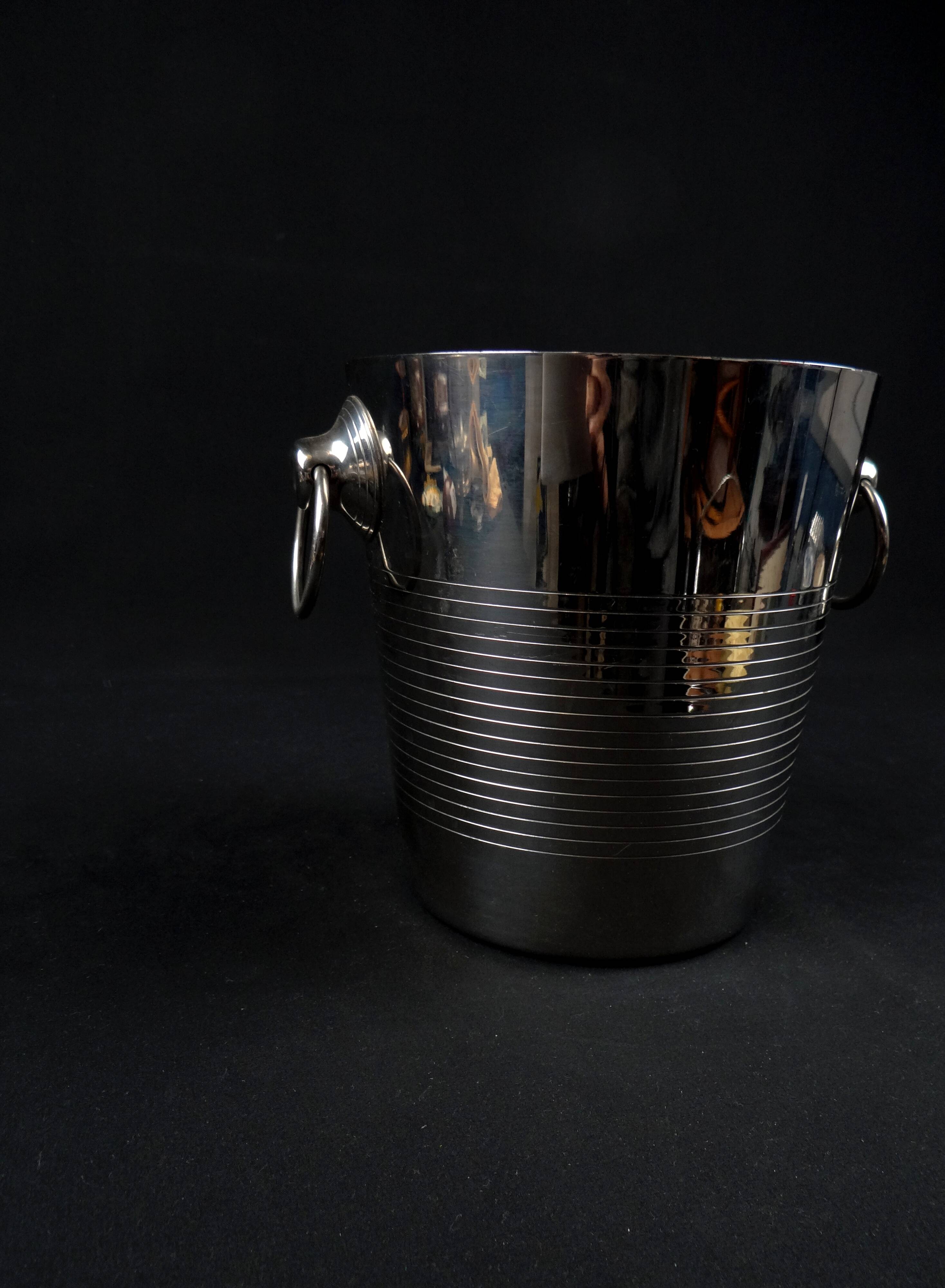 Vintage 1970s stainless steel champagne bucket by Létang Rémy