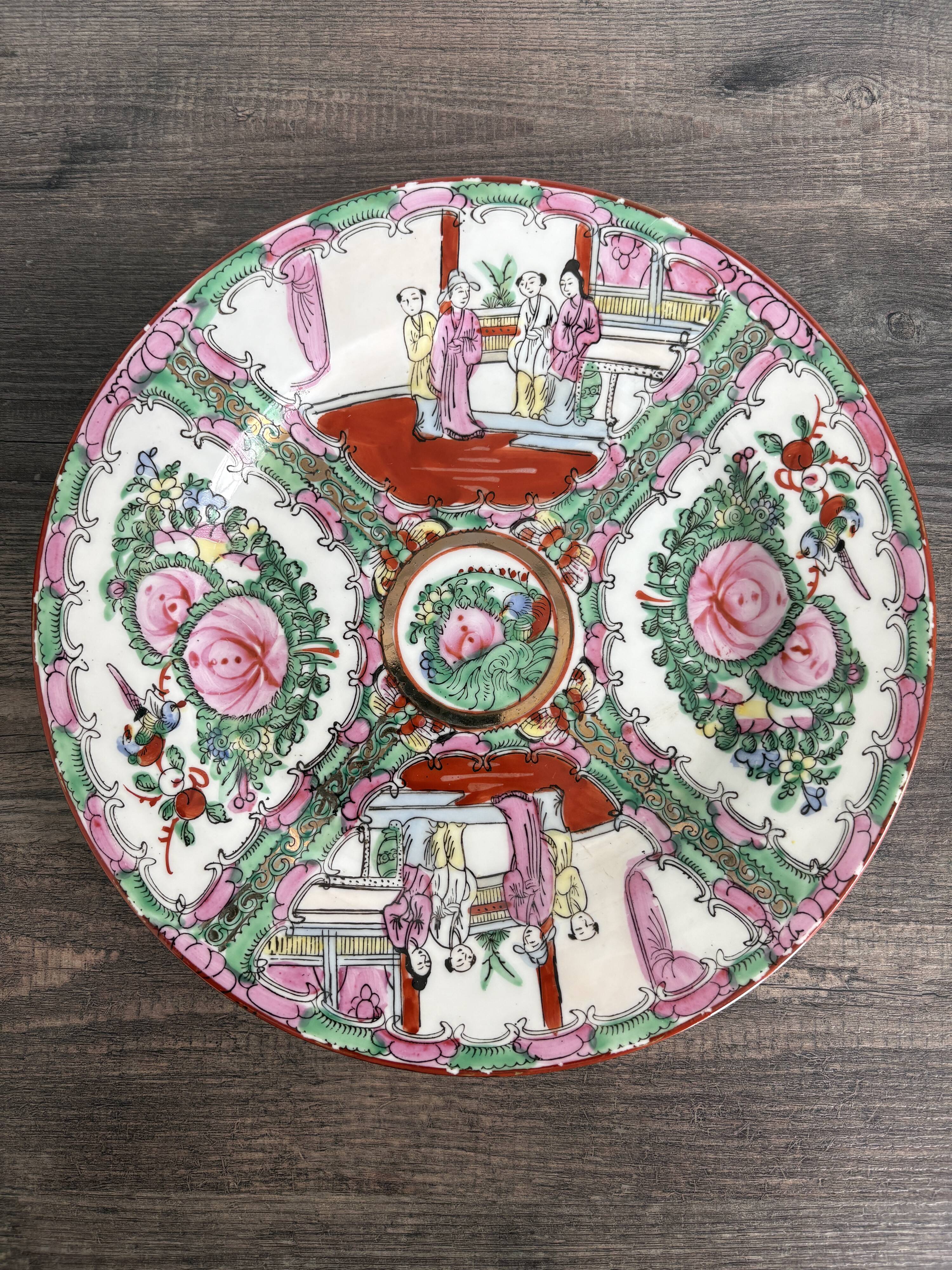 Decorative porcelain plate from Macau.