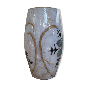 Enamelled ceramic vase