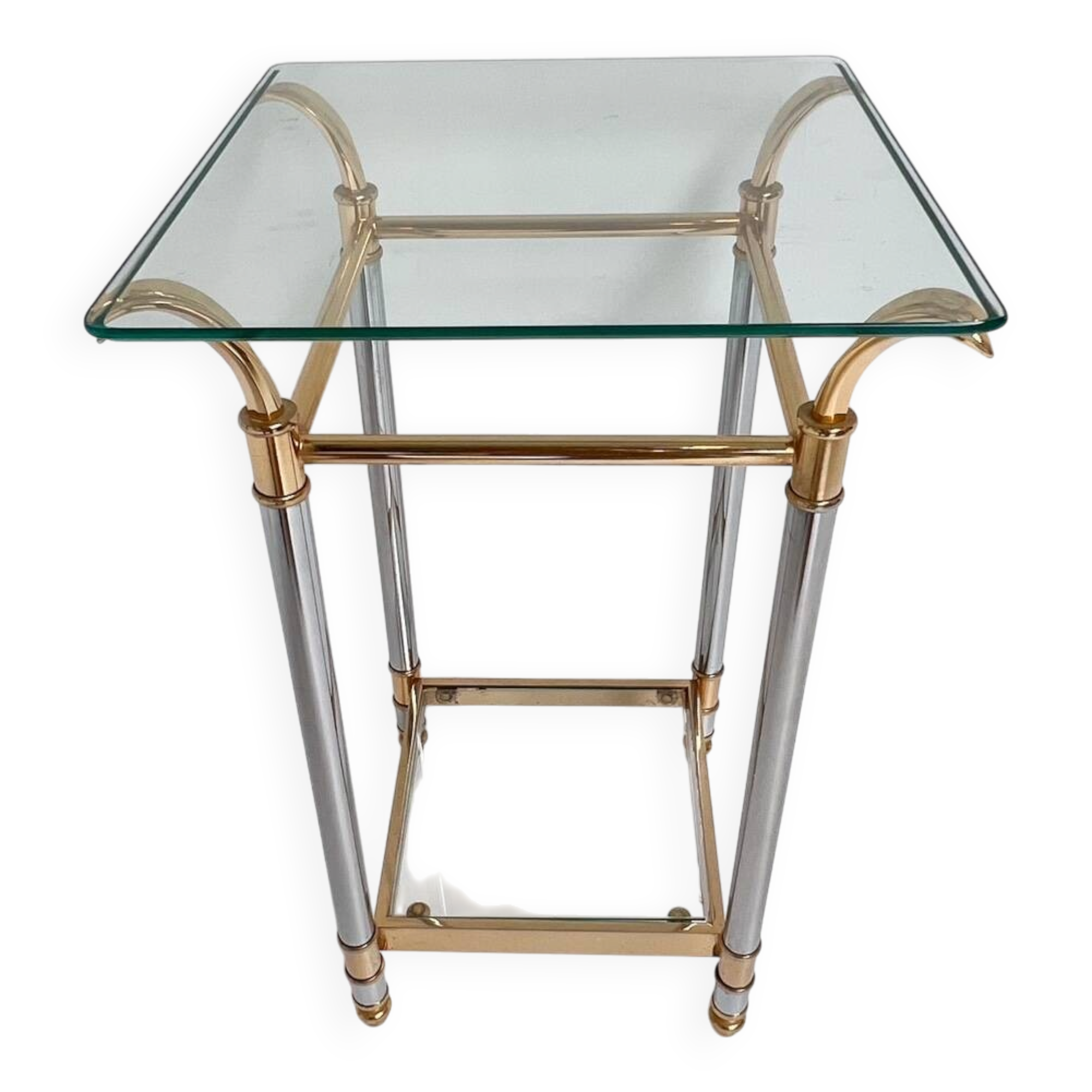 Paris silver and gold chrome side table, 1960s