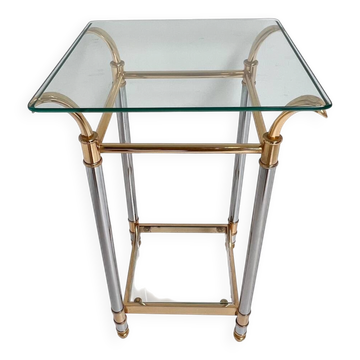 Paris silver and gold chrome side table, 1960s