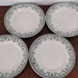 Set of 4 flat plates Terre de Fer Moulin des loups and WILBUR hamages