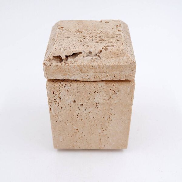 Boîte en travertin, design italien des années 60-70