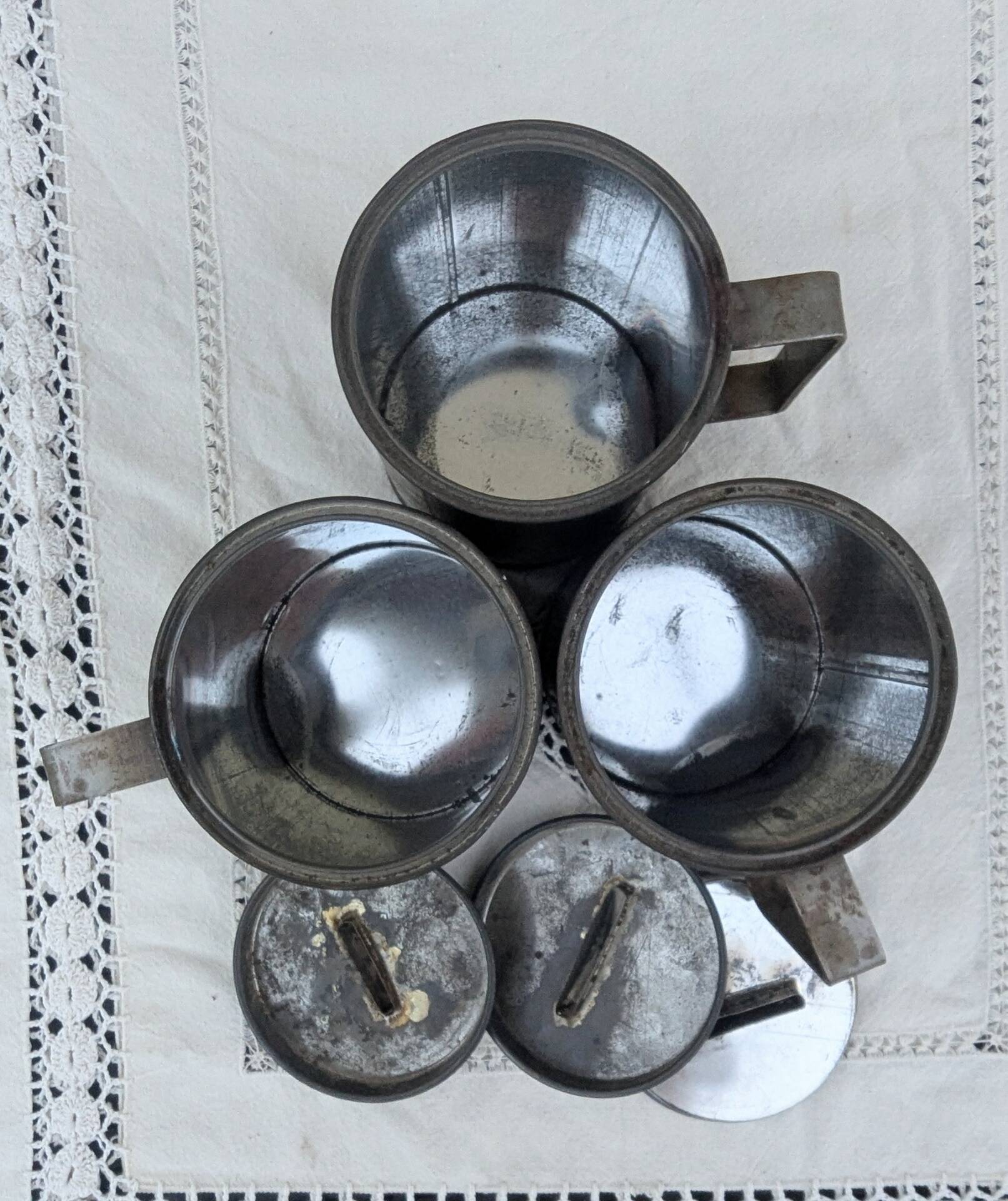 Lot of 3 vintage charity collection urns Piggy Bank Folk Art