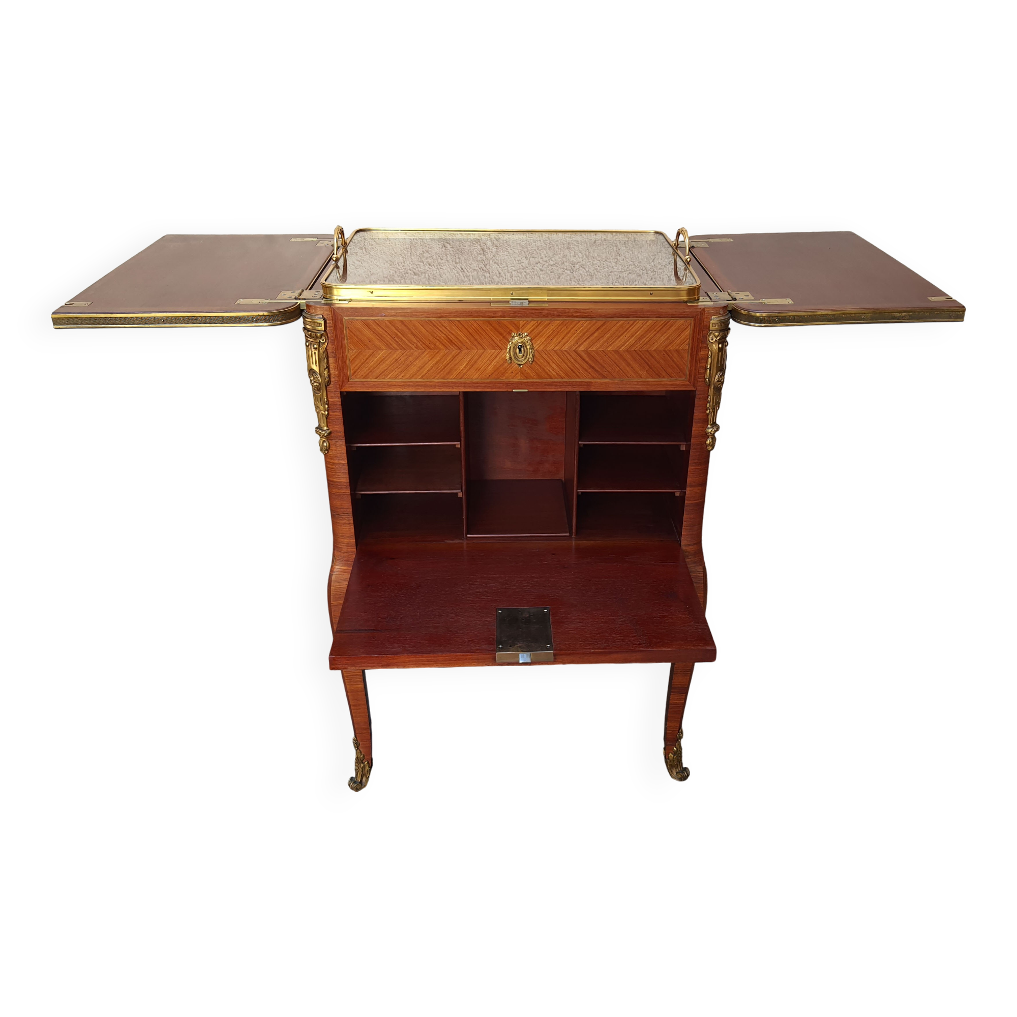 Louis XV Marquetry Bar Cabinet