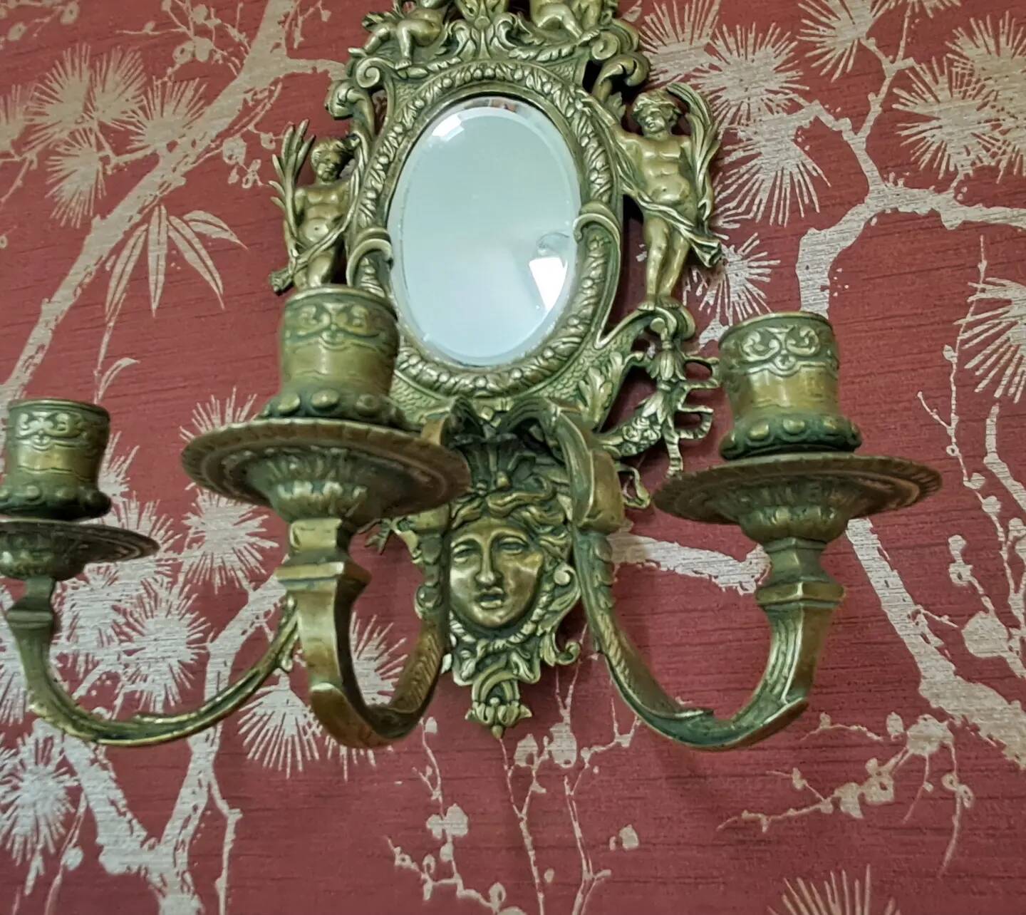 Pair of solid brass wall lights 38 x 18