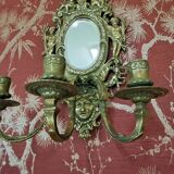 Paire d'applique laiton massif 38 x 18