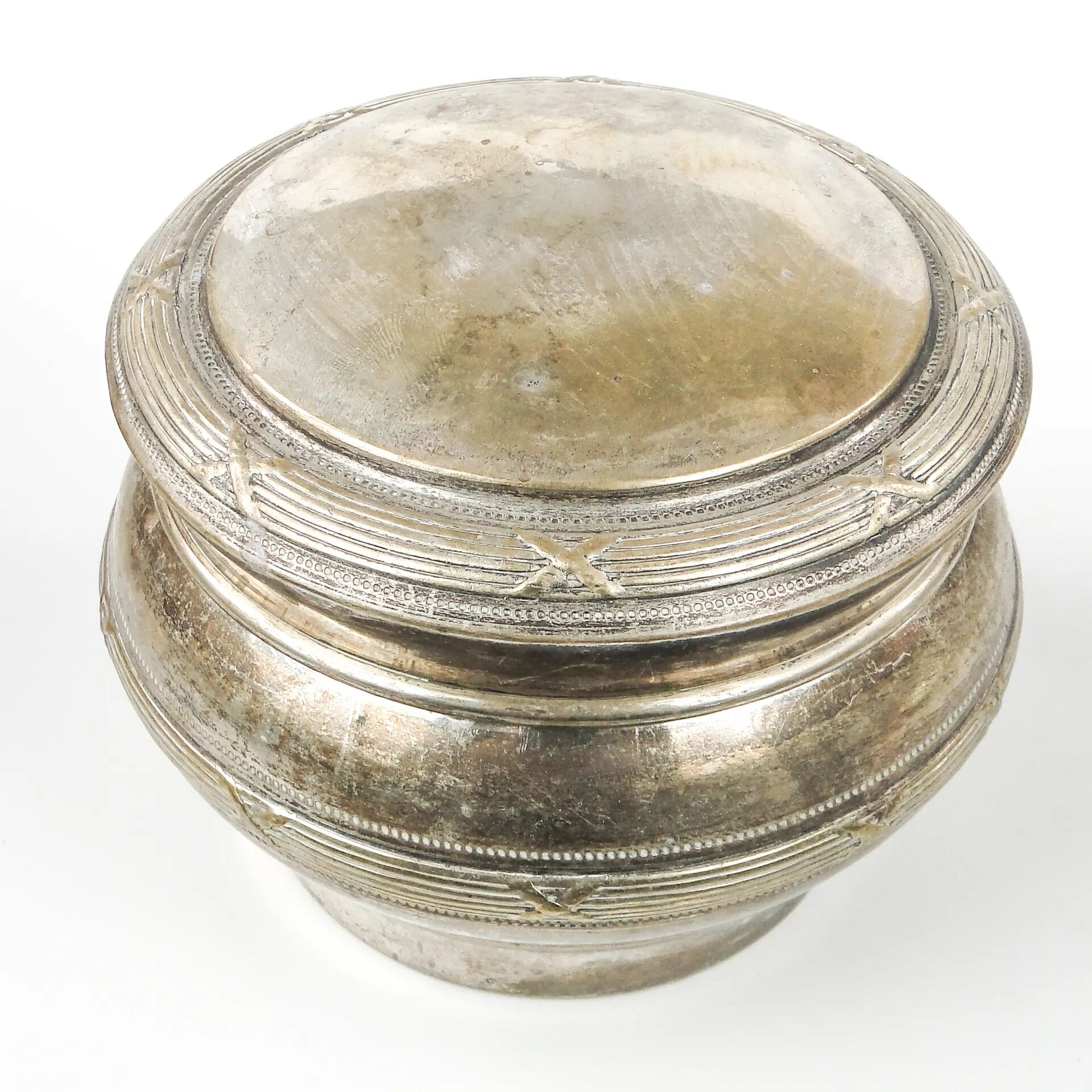 Eclectic bonbonniere, silver-plated brass, Belgium, 19th century