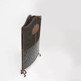 French Art Deco wrought iron fireplace screen with 3 panels
