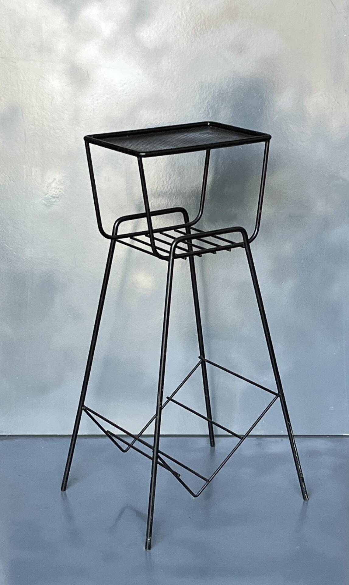 Selette années 60 en métal laqué noir et laiton