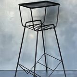 Selette années 60 en métal laqué noir et laiton