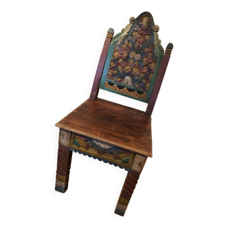 Hand-carved artisan chair – Ethnic / Bohemian style
