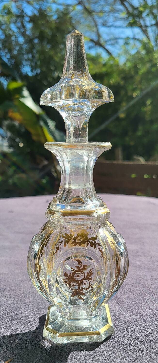 Flacon en cristal orientaliste XIX eme