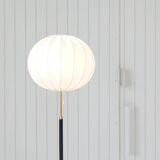 Mid-century black leather floor lamp by Falkenbergs Belysning, Sweden, 1960s.