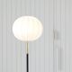 Mid-century black leather floor lamp by Falkenbergs Belysning, Sweden, 1960s.