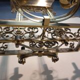 Important gilded brass chandelier circa 1940