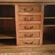 Low sideboard storage in solid cherry wood, Louis Philippe style.