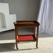 Wooden rolling trolley with removable top H66 75x35