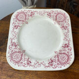 Square plate, ironstone, Medici collection, Longchamps